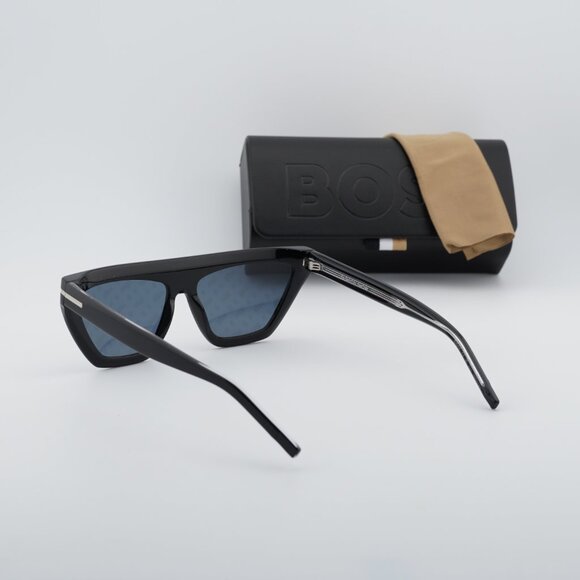 Hugo BOSS 1609/S 0807 MD Geometric Sunglasses - Black/Grey Blue Monogram main image 10